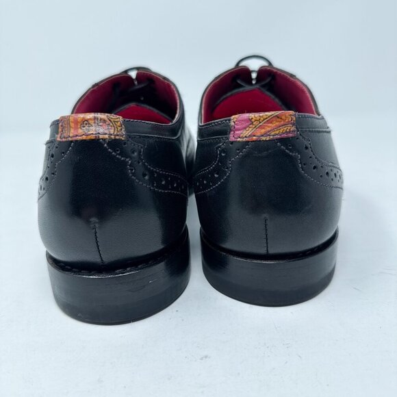Ted Baker London Dress Shoes Mens 9 Black Oxford Wingtip Brogue Leather Lace Up - Picture 5 of 12
